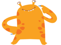 happy orange creature